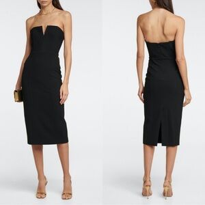 Veronica Beard Black Nabi Strapless Midi Dress